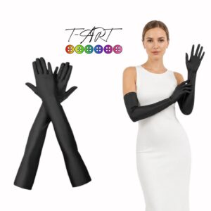 Guantes Negros Extra Largos TIPO SATIN T-ART