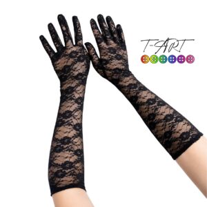 Guantes negros de Encaje con dedos | Guantes Largos T-ART