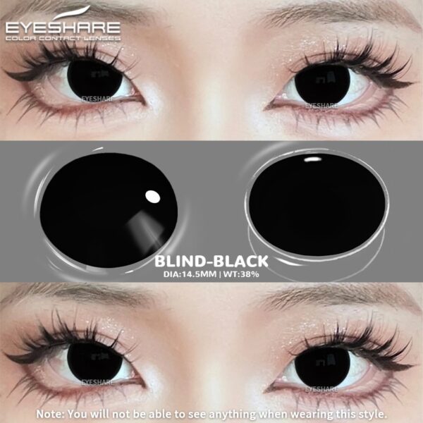 Lentes de contacto BLIND BLACK | color NEGRO | T-ART - Imagen 2