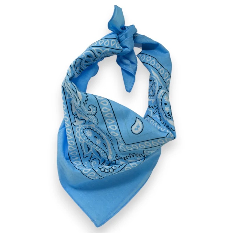 Bandana pañoleta azul estampada Paisley | T-ART - Imagen 2
