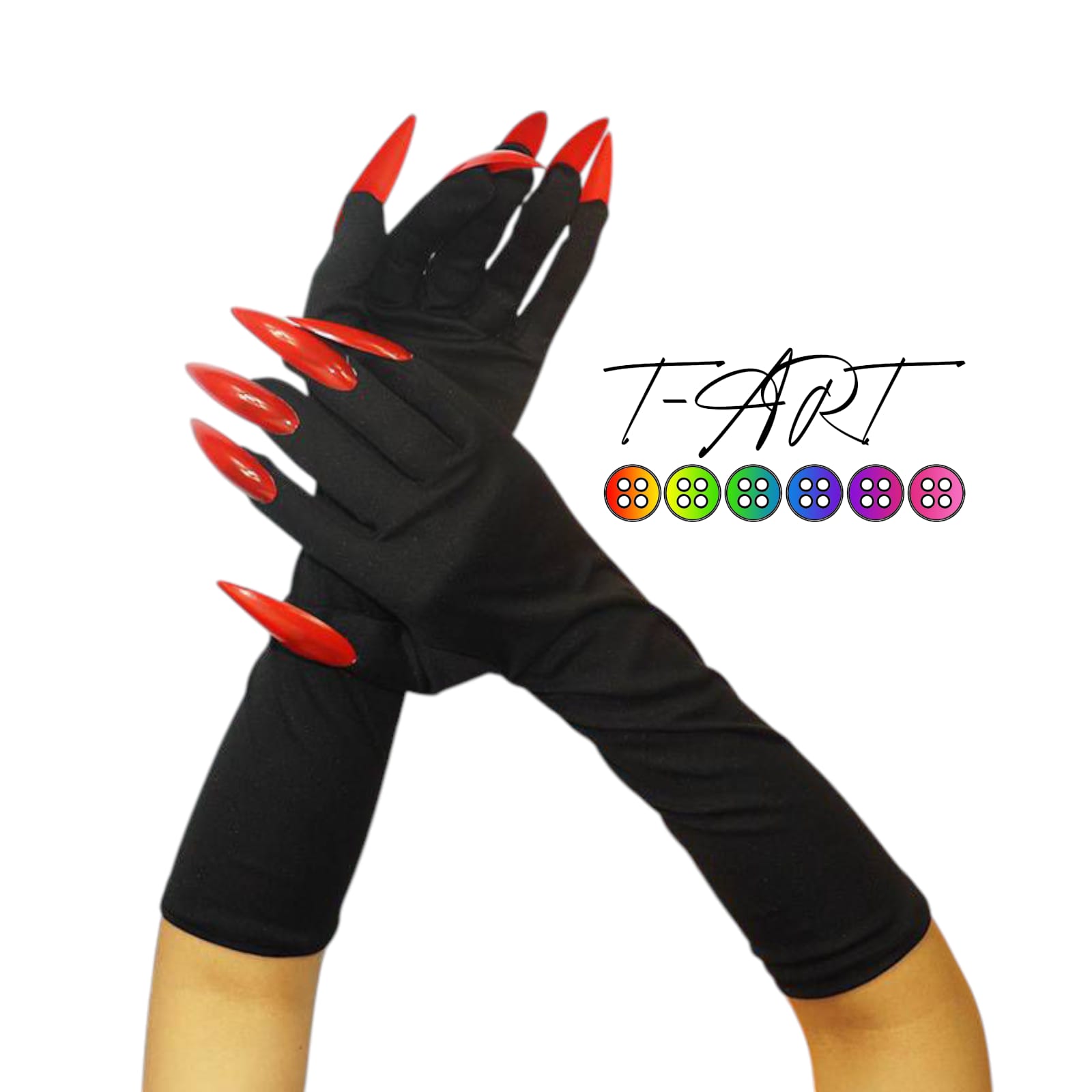 Guantes Largos con Garras Rojas | T-ART