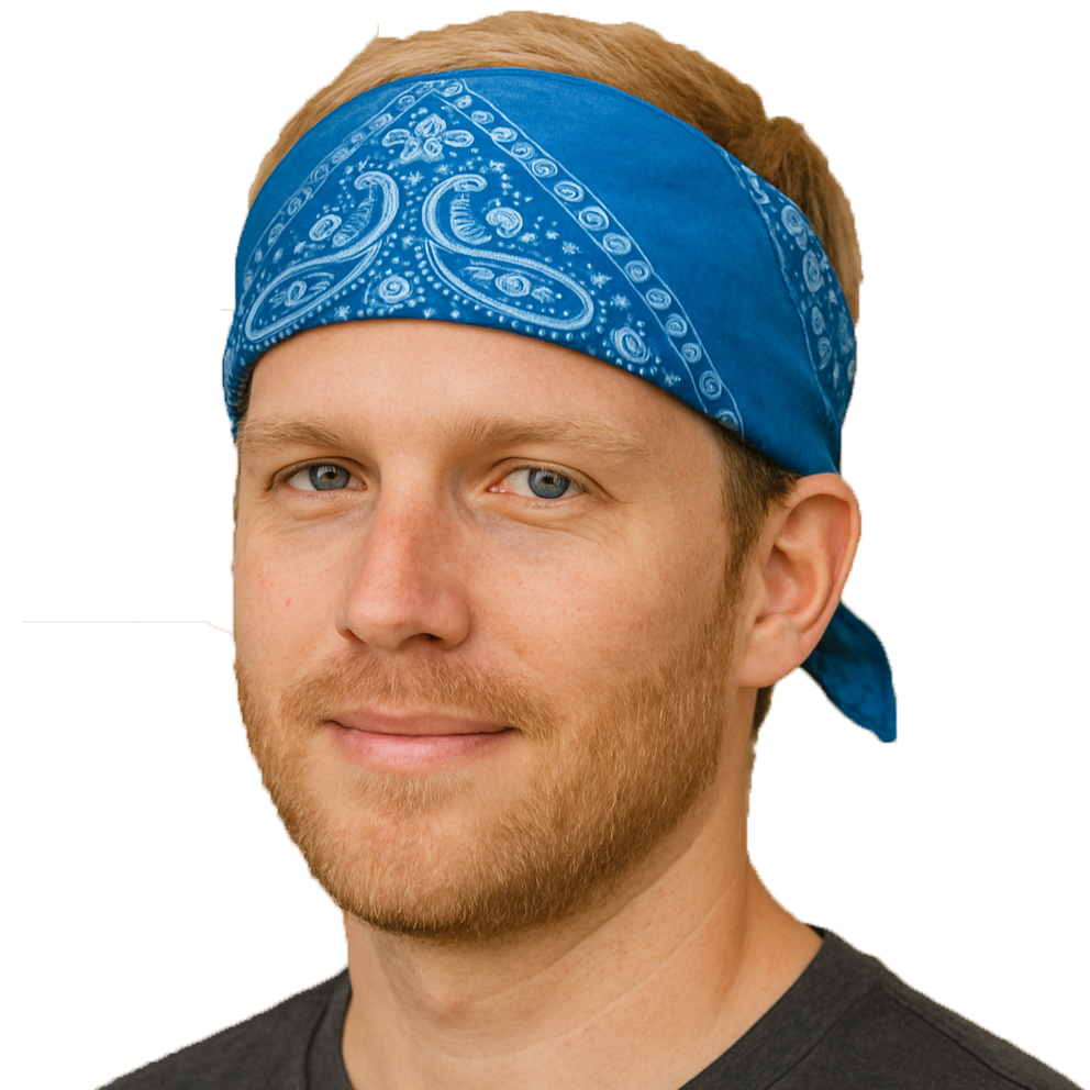 Bandana pañoleta azul estampada Paisley | T-ART