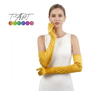 Guantes Satin amarillo oro T-art | Guantes extra Largos  Mujer T-ART