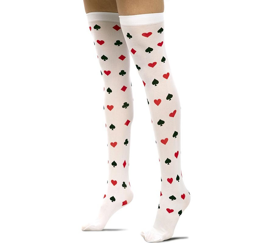 Medias bucaneras extra largas reina de corazones microfibra | medias largas T-ART