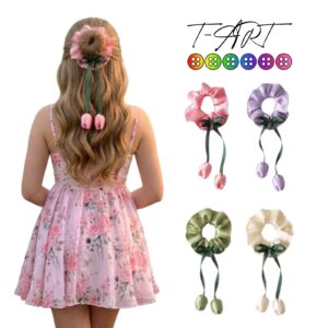 Scrunchies de satin x 4 und- Moñas para el cabello T-ART