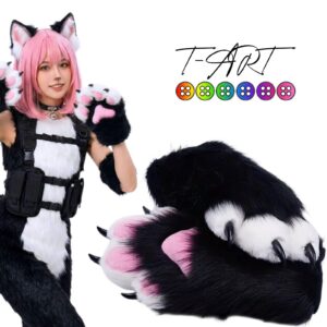 🐾 Guantes Neko Negro Suaves y Esponjosos | T-ART