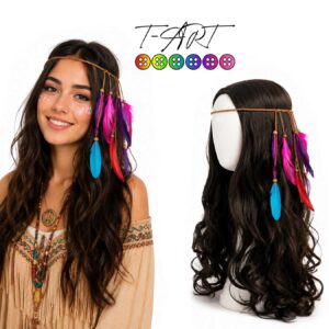DIADEMA HIPPIE CON PLUMAS BOHEMIAS T-ART