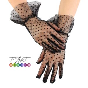 Guantes Cortos de Encaje con Diseño de Puntos T-ART