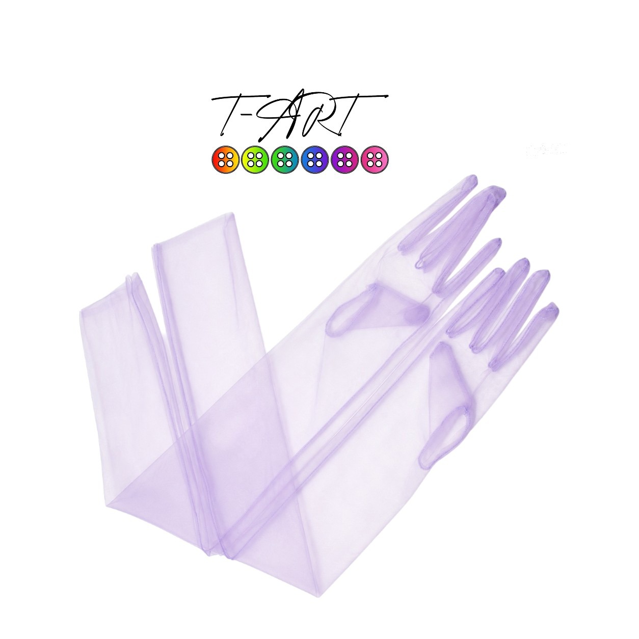 Guantes Largos de Tul Lila T-ART - Imagen 2