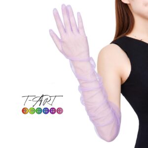 Guantes Largos de Tul Lila T-ART