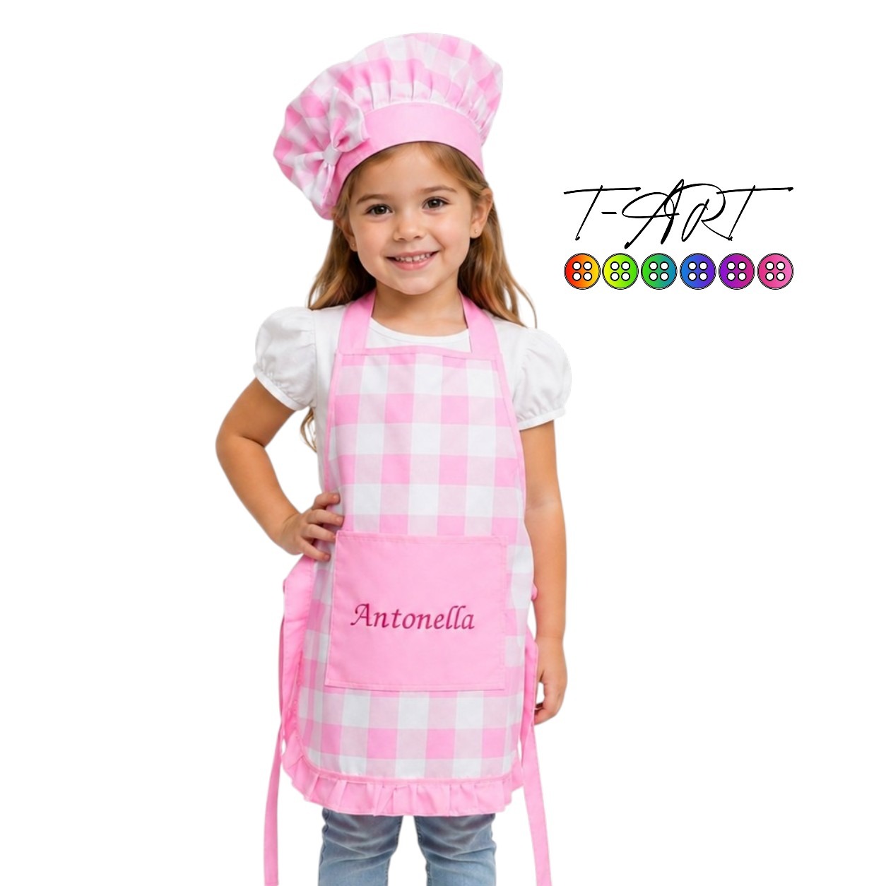 Delantal y Gorro de Chef para Niñas Personalizado T-ART - Imagen 3