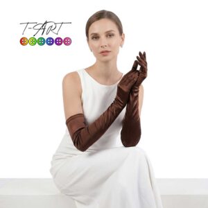 Guantes Satin Cafes T-ART | Guantes extra Largos Mujer T-ART