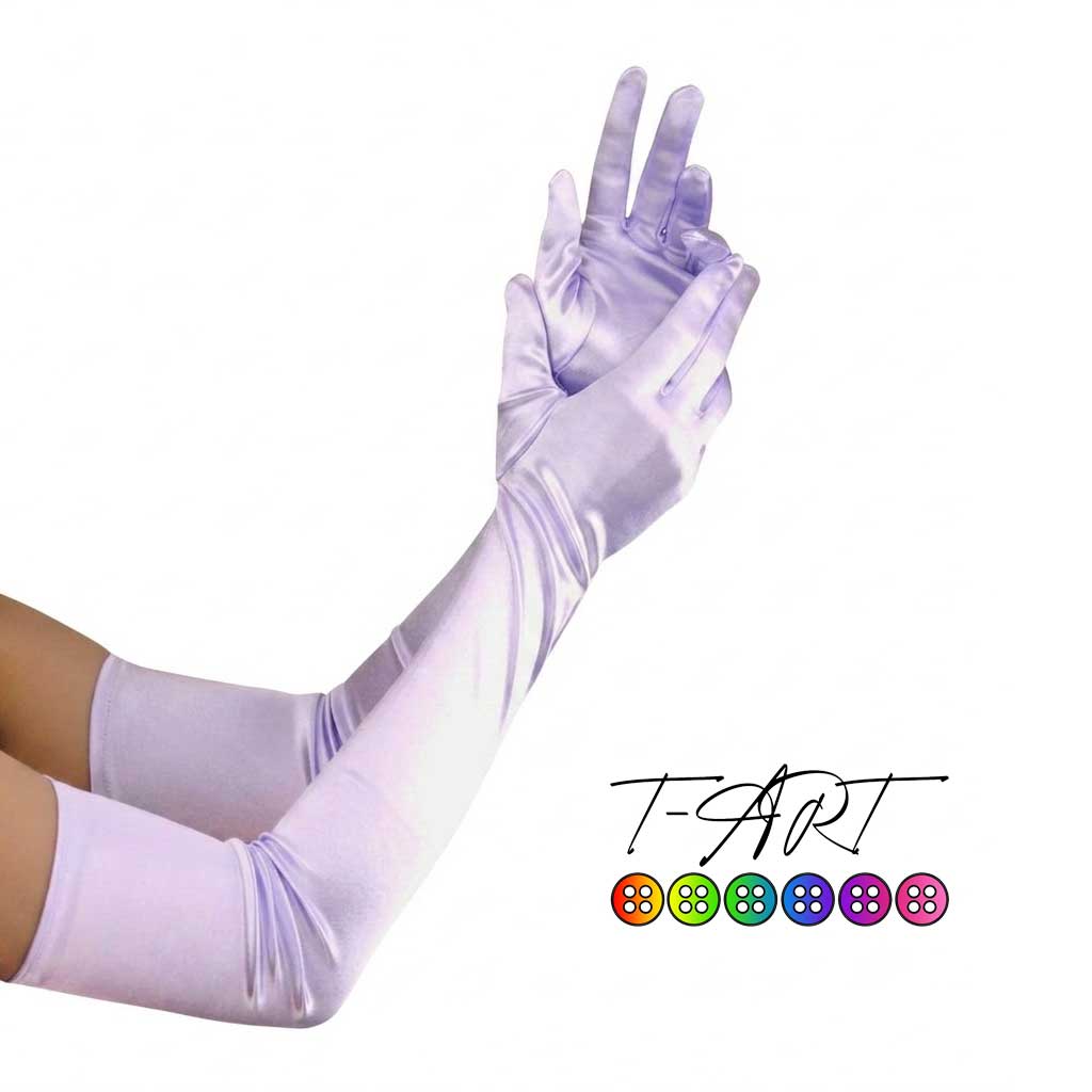 Guantes Satin Lilas T-ART | Guantes extra Largos Mujer T-ART - Imagen 2