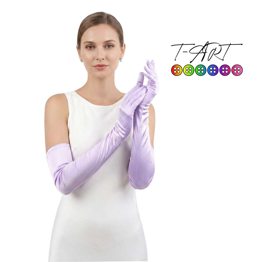 Guantes Satin Lilas T-ART | Guantes extra Largos Mujer T-ART