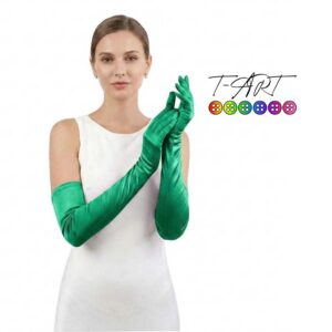 Guantes Satin Verde Esmeralda T-ART | Guantes extra Largos Mujer T-ART
