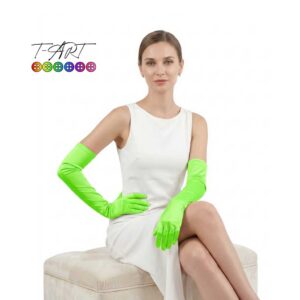 Guantes Satin Verde Neón T-ART | Guantes extra Largos Mujer T-ART