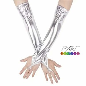 Guantes dedos libres plateados | Guantes ExtraLargos para Mujer T-ART