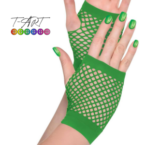Guantes cortos de malla verde estilo mitón | T-ART