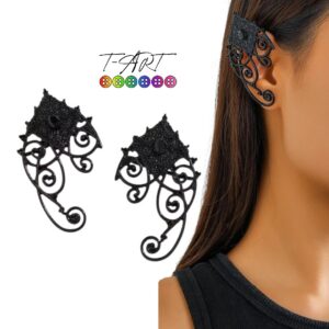 Aretas de elfo color negro T-ART