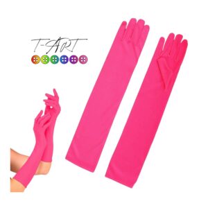 Guantes fucsia neon opacos | Guantes Largos T-ART (