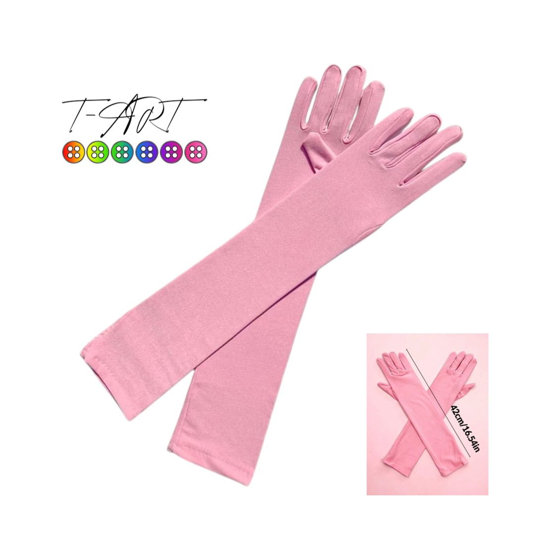 Guantes rosados opacos | Guantes Largos para Mujer T-ART